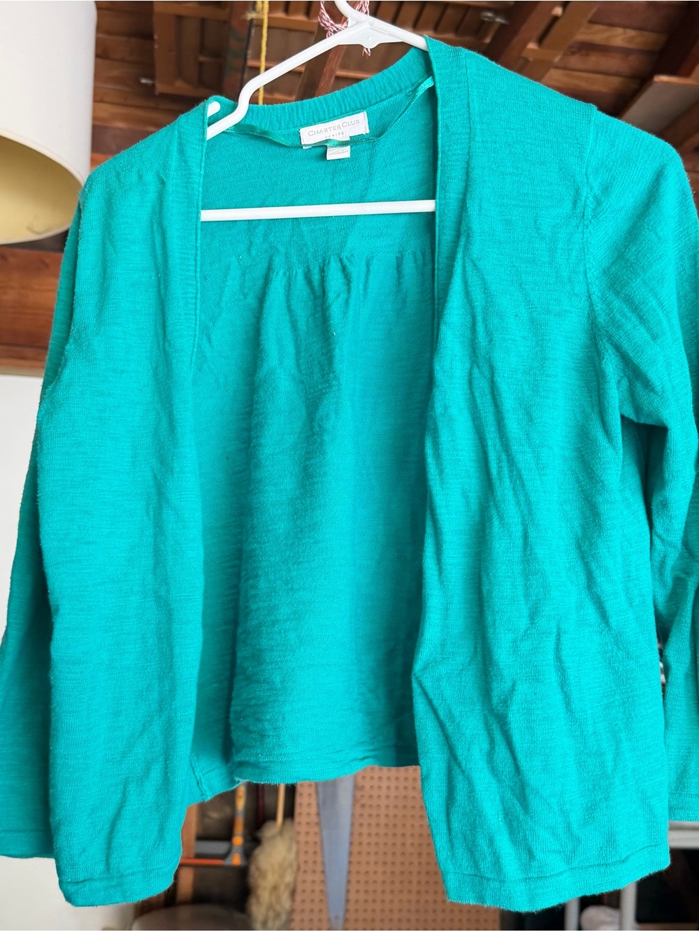 Petite Small Charter Club Teal Cardigan